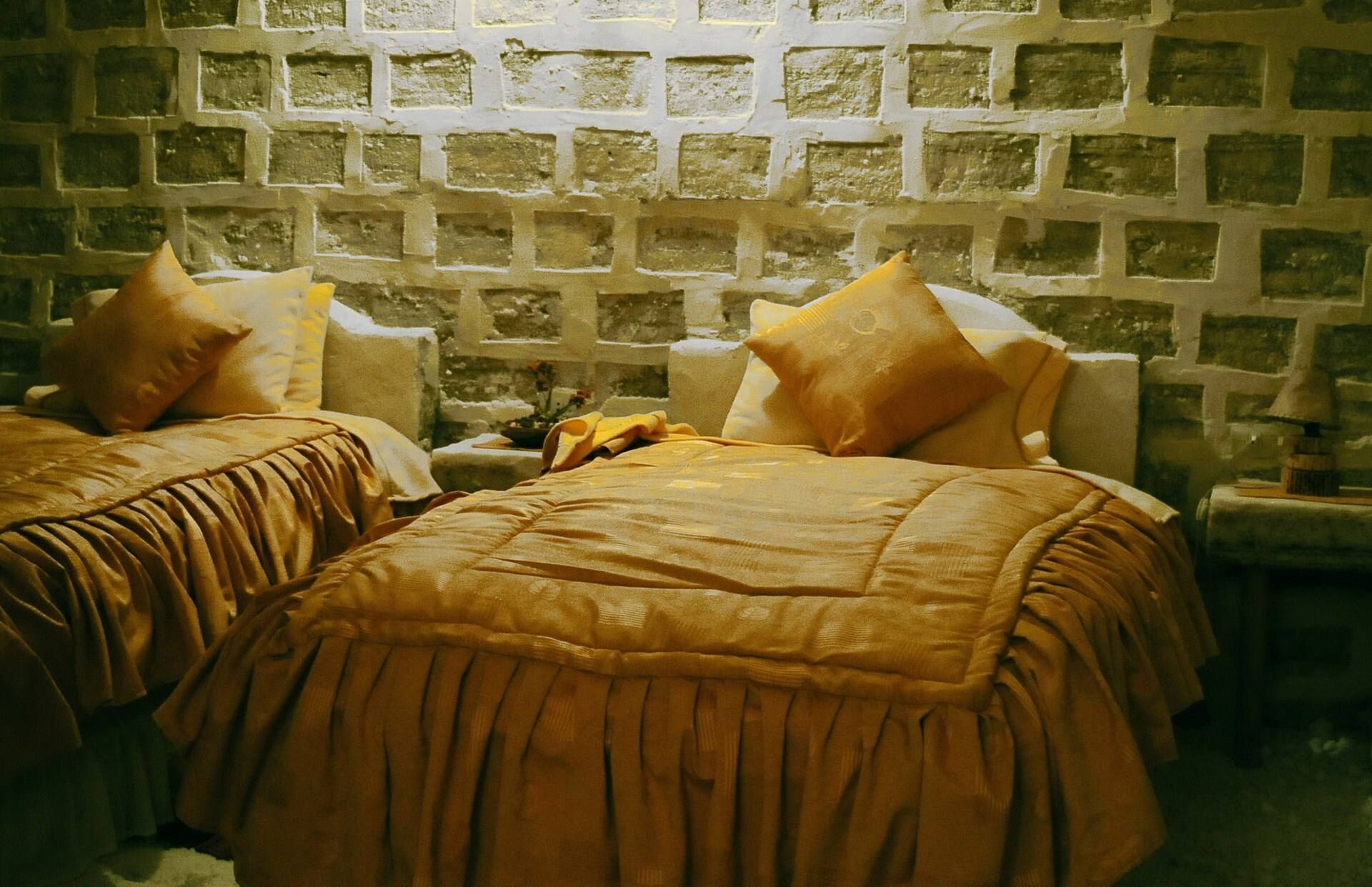 A salt-block room at Luna Salada; it does not represent a specific booking.